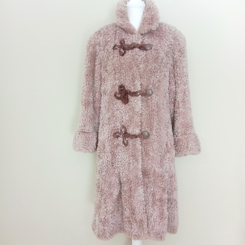 Vintage Paula Lishman Handmade Beaver Fur Coat Dusty Rose Size Large
